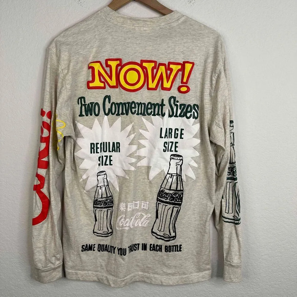 PacSun Coca‎ Cola Shirt Mens Small All Over Graphic Spellout Long Sleeve Collab - Picture 2 of 8